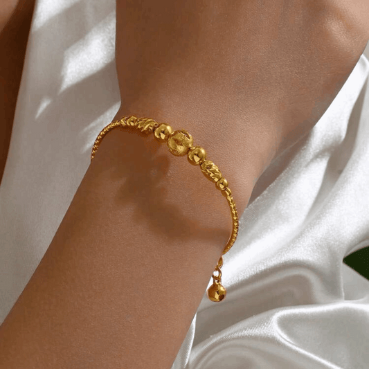 1pc Elegant Minimalist Adjustable Gold-Tone Bangle Bracelet, Suitable For Commuting, European And American Style
