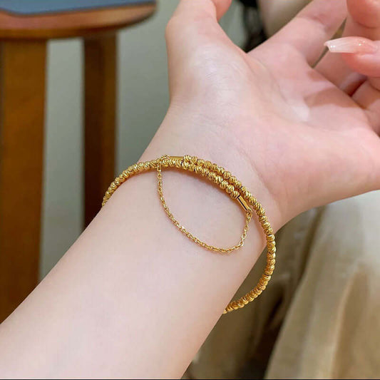 Crumb Single Circle Memory Wire Bracelet | 18k Gold Plated