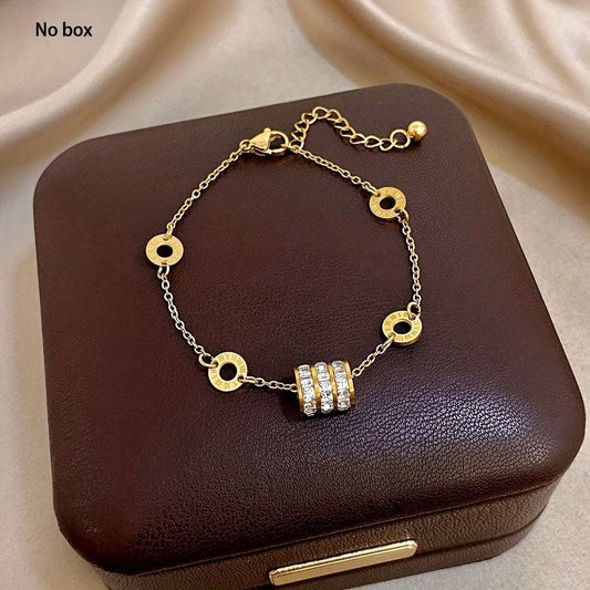 1pc Elegant Cylindrical Inlaid Synthetic Bracelet