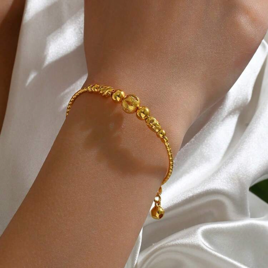 1pc Elegant Minimalist Adjustable Gold-Tone Bangle Bracelet, Suitable For Commuting, European And American Style