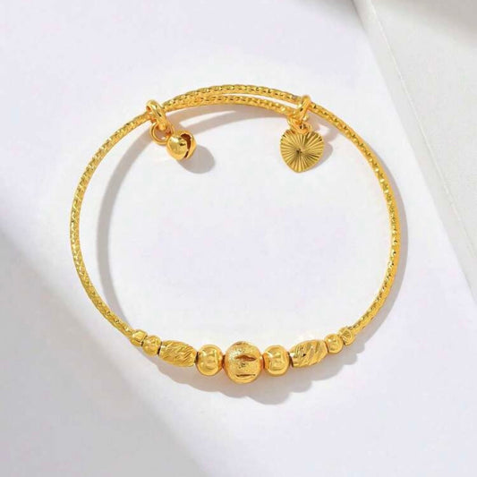 1pc Elegant Minimalist Adjustable Gold-Tone Bangle Bracelet, Suitable For Commuting, European And American Style