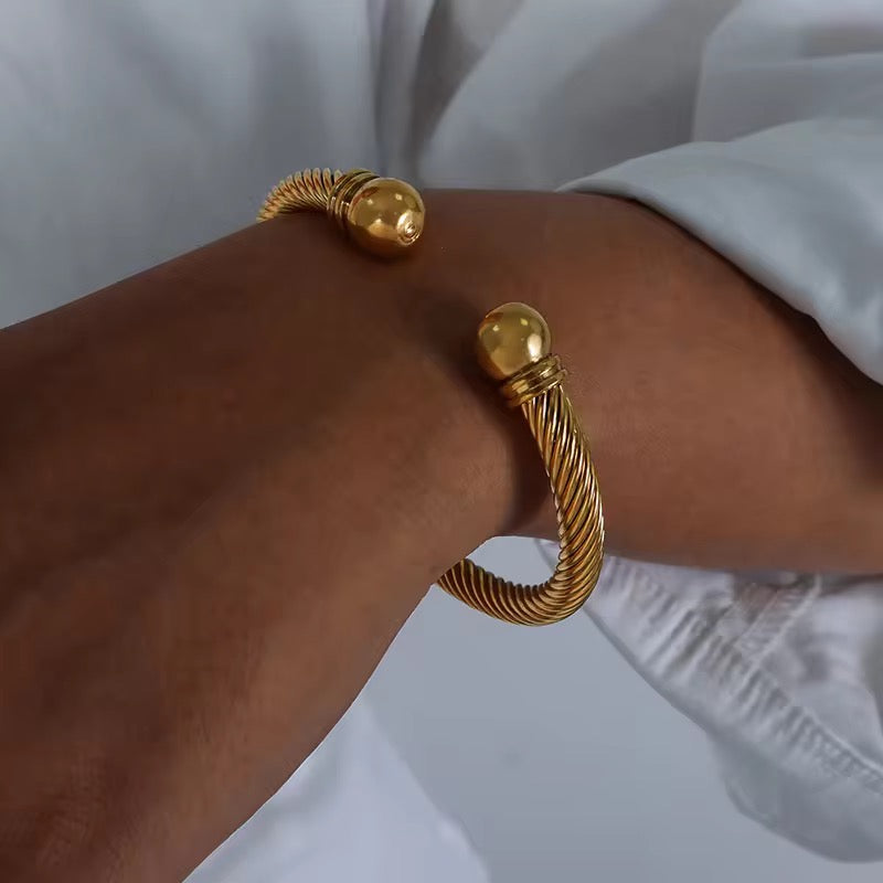 RINTOLER Simple Cuff Bangle  | 18k Gold Plated