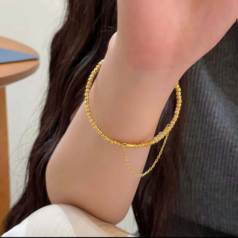 Crumb Single Circle Memory Wire Bracelet | 18k Gold Plated