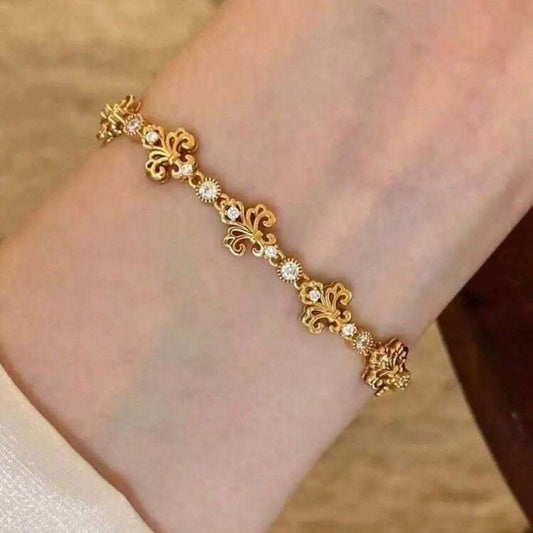 1pc Iris Flower Rhinestone Bracelet