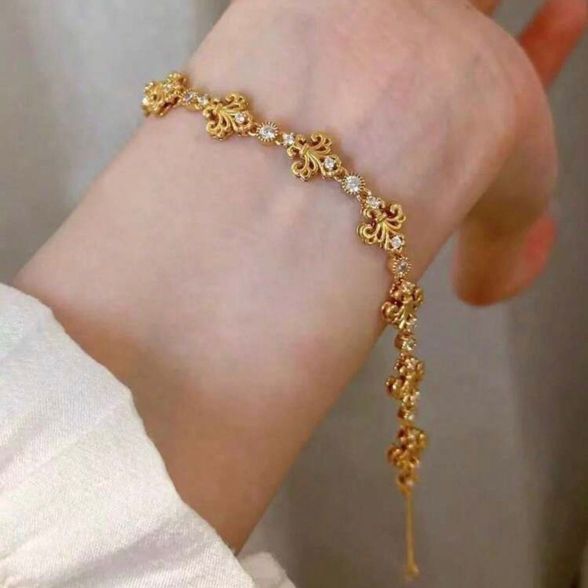 1pc Iris Flower Rhinestone Bracelet
