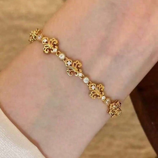 1pc Iris Flower Rhinestone Bracelet