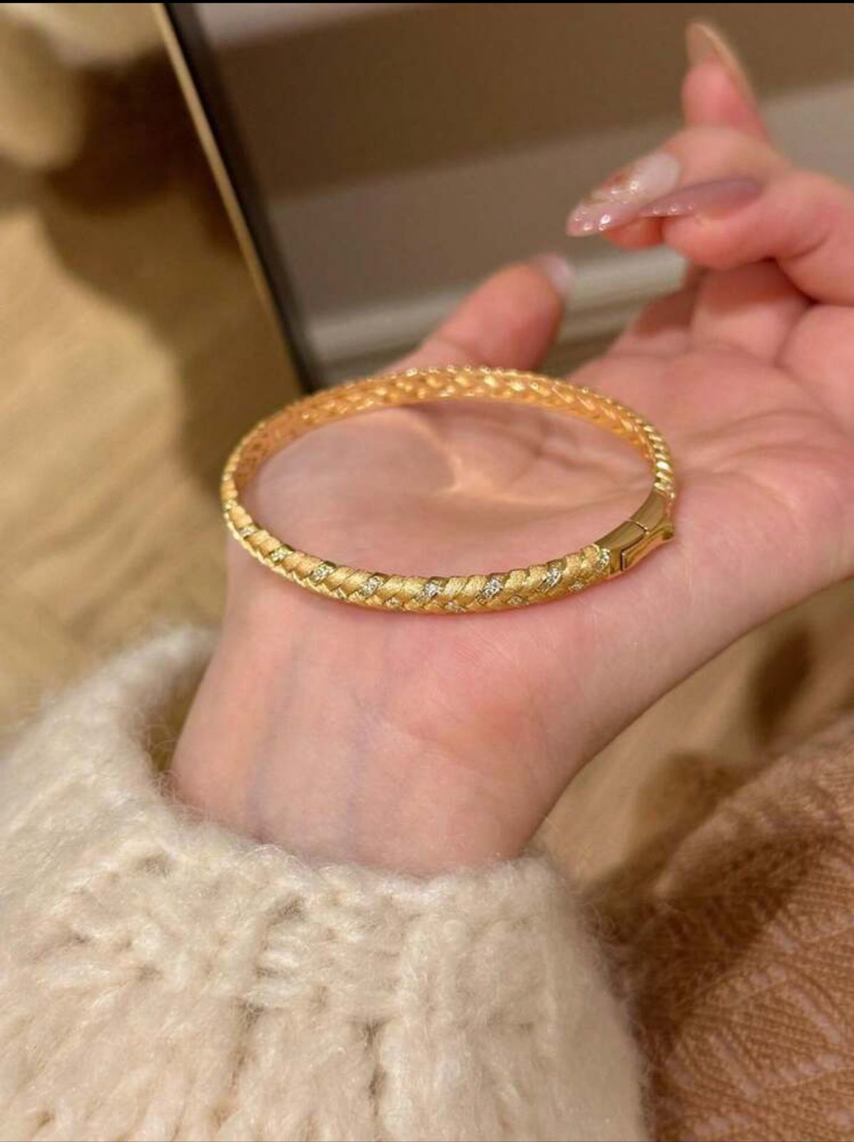1Pc Wheat Ear Braided Bracelet | 18K Gold Plated Stainless Steel