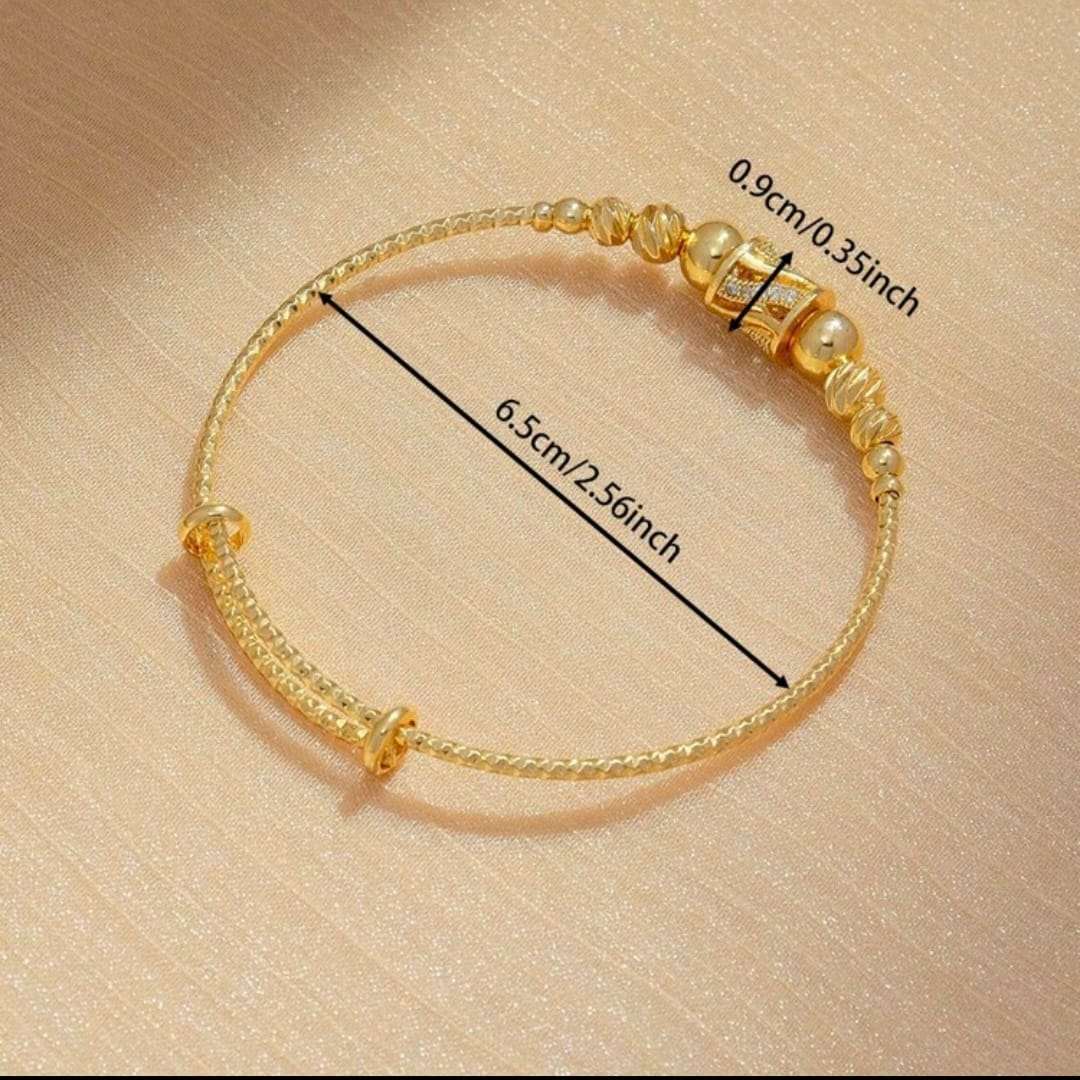 Round Sphere African Arabic Gold Women's Bracelet Jewelry Set With Cubic Zirconia Bracelet